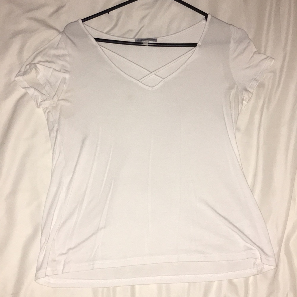 White Cross Front Shirt
